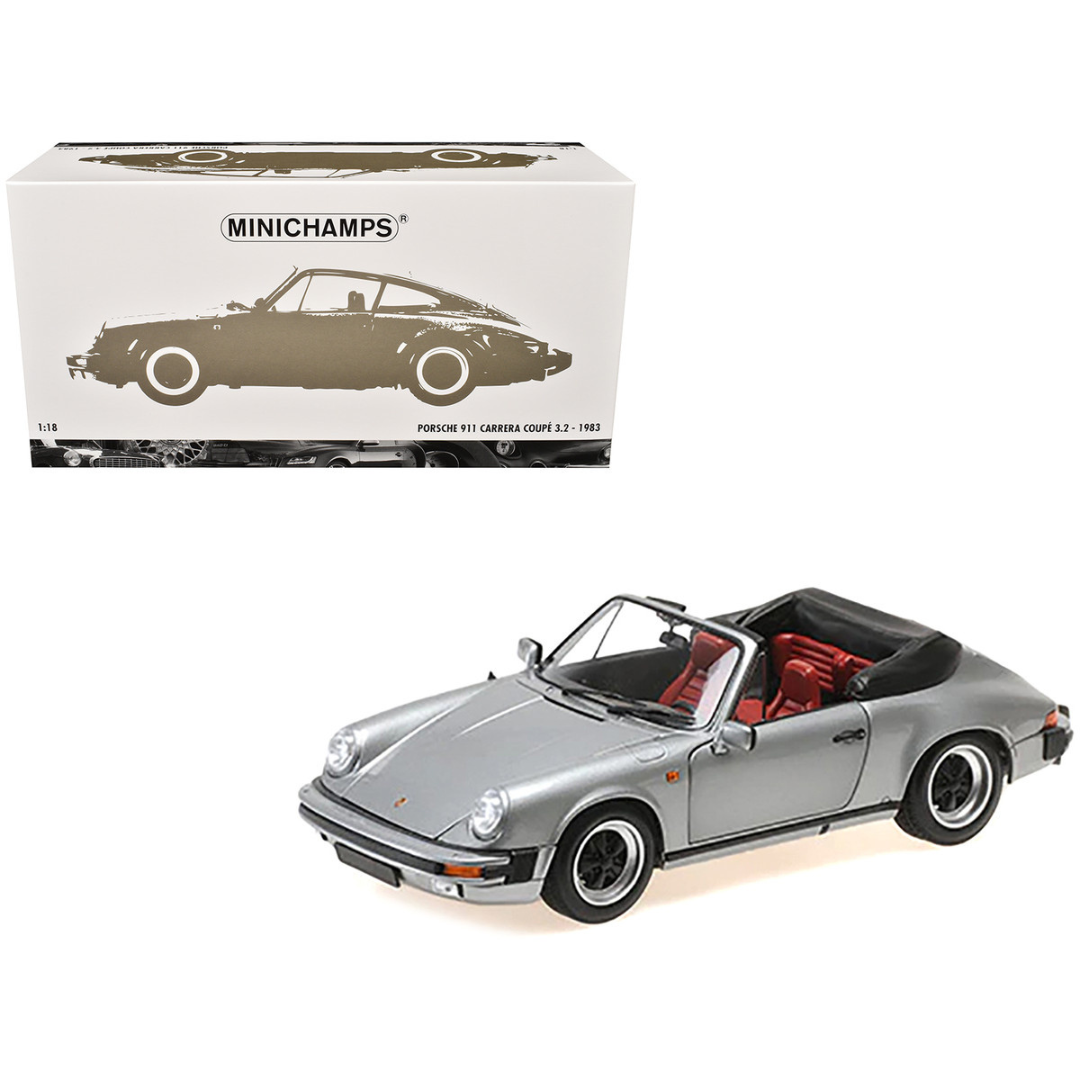 1983 Porsche 911 Carrera Cabriolet 3.2 Gray Metallic 1/18 Diecast Model Car