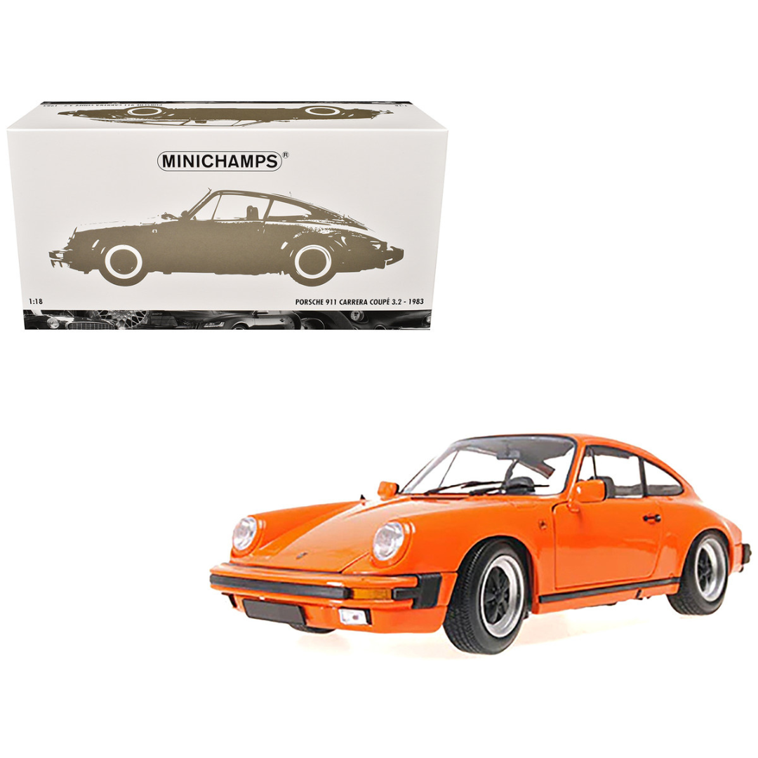 1983 Porsche 911 Carrera Coupe 3.2 Orange 1/18 Diecast Model Car