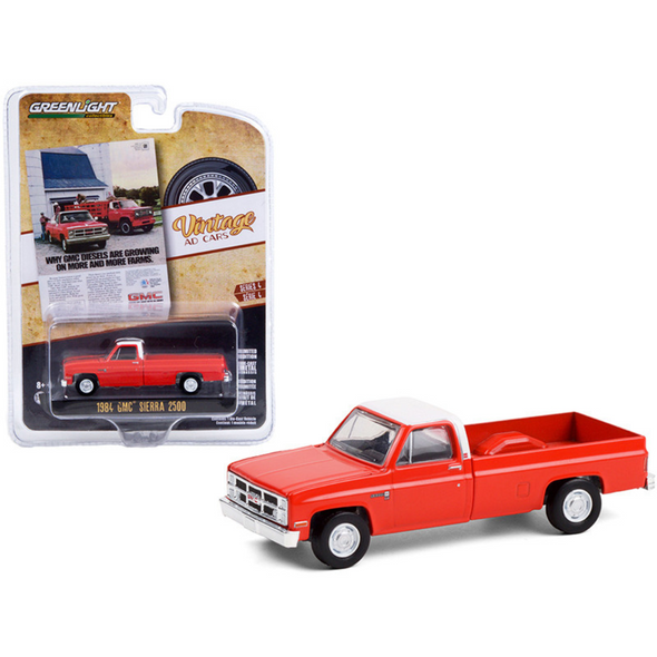 1984 GMC Sierra 2500 Pickup Truck Orange "Vintage Ad Cars" 1/64 Diecast Model Car by Greenlight