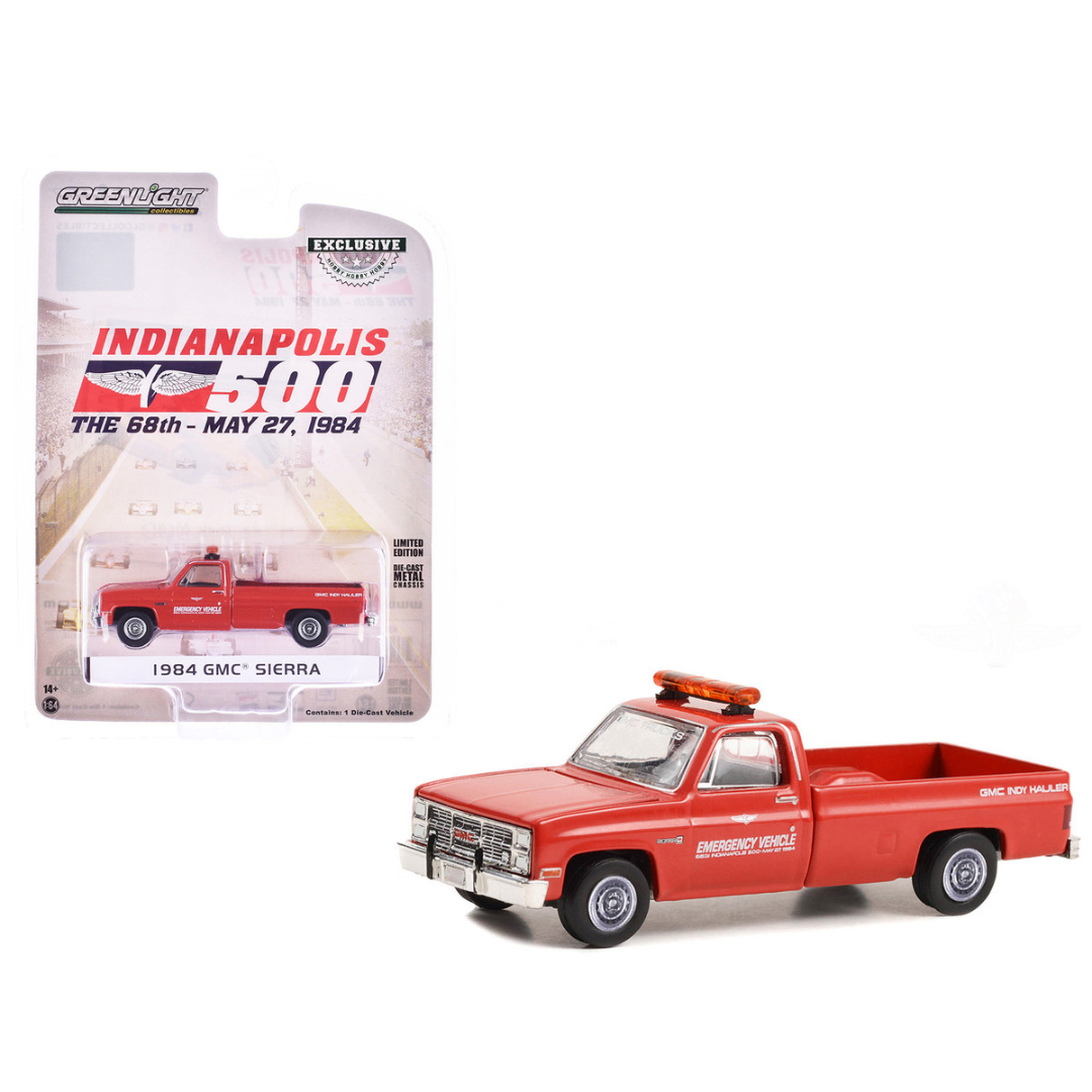 1984 GMC Sierra Pickup Truck "68th Annual Indianapolis 500 Mile Race Emergency Vehicle" Red "Hobby Exclusive" Series 1/64 Diecast Model Car