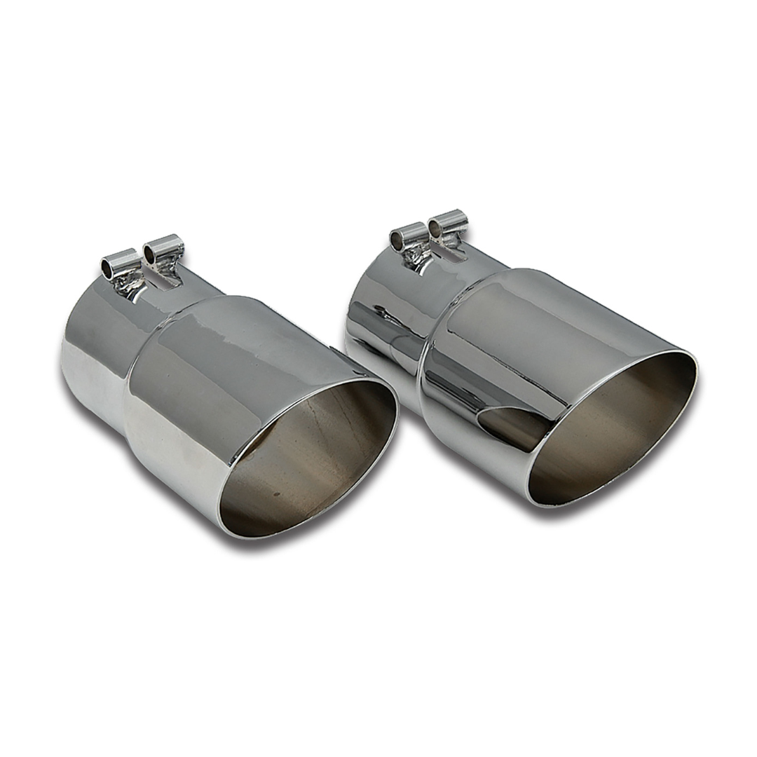1985-1991 Corvette Exhaust Extensions Angle Cut 4pc Set 100% SS - CA