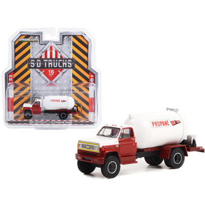 1985 Chevrolet C-65 Propane Truck Red and White 1/64 Diecast