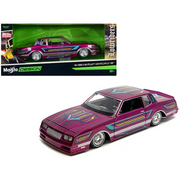 1986 Chevrolet Monte Carlo SS Lowrider Pink Metallic with Graphics "Lowriders" Series 1/24 Diecast Model Car