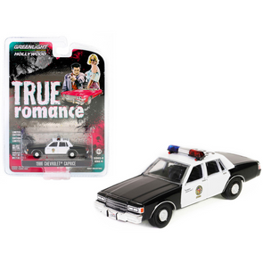 1986 Chevrolet Caprice Black and White "Los Angeles Police Department (LAPD)" "True Romance" (1993) Movie "Hollywood Series" Release 41 1/64 Diecast Model Car