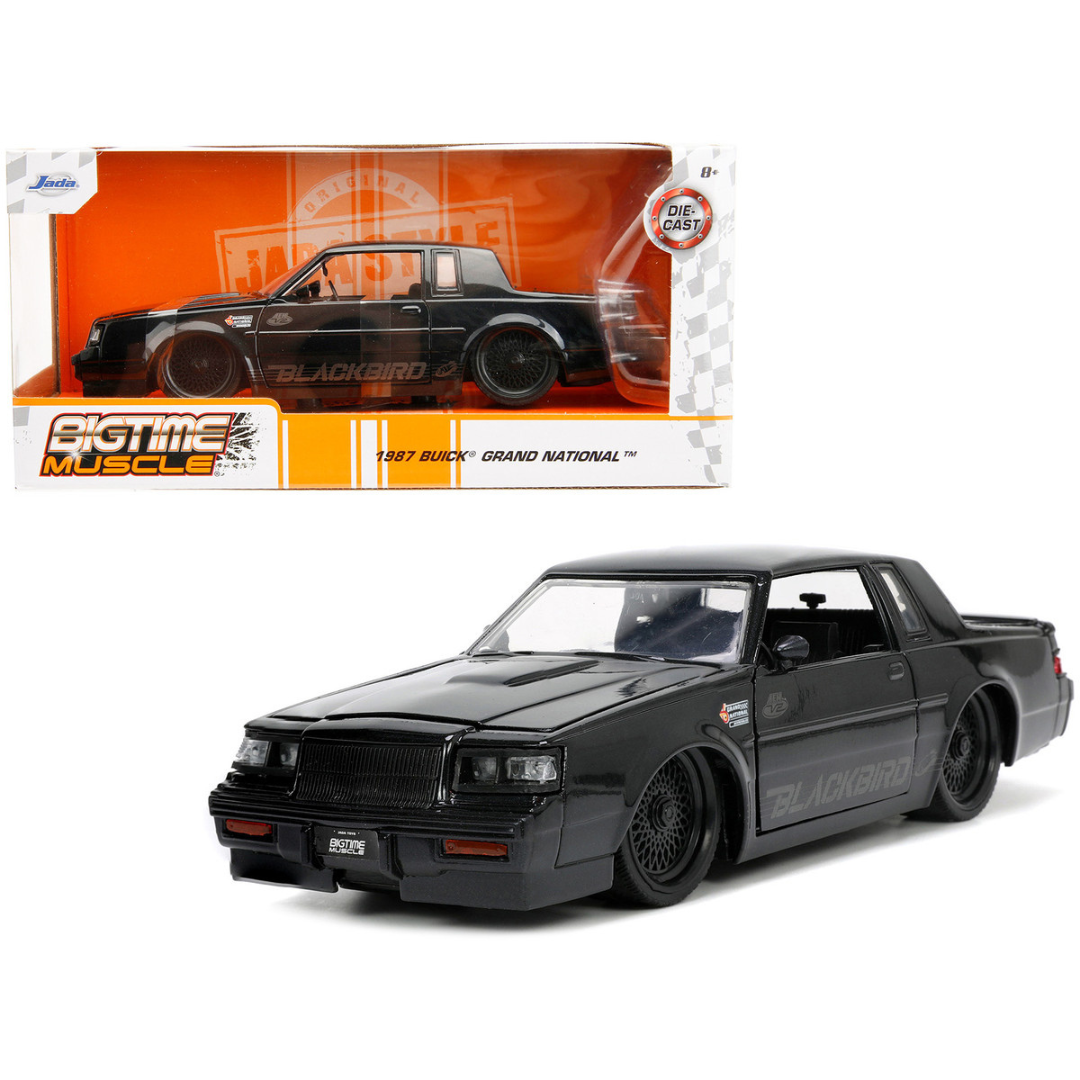 1987-buick-grand-national-black-metallic-1-24-diecast-model-car-by-jada