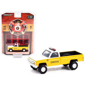 1987 Chevrolet M1008 Pickup Truck Yellow and White Fire Department 1/64 Diecast