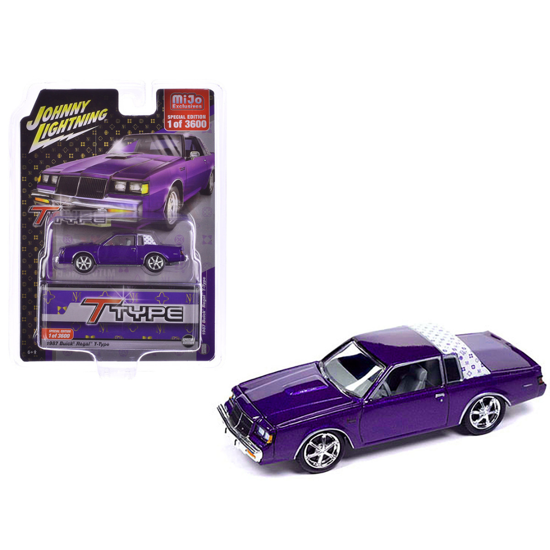 1987 Buick Regal T-Type Purple Metallic Limited Edition 1/64 Diecast Model Car