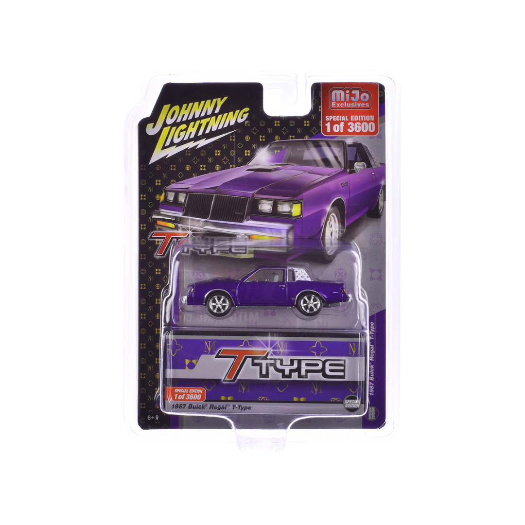 1987 Buick Regal T-Type Purple Metallic Limited Edition 1/64 Diecast Model Car