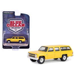 1987 Chevrolet Suburban K20 Custom Deluxe Construction Yellow "Blue Collar Collection" Series 13 1/64 Diecast Model Car