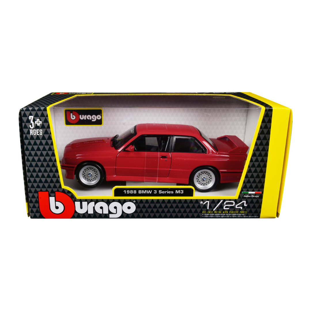 1988 BMW 3 Series M3 E30 Red 1/24 Diecast Model Car by Bburago