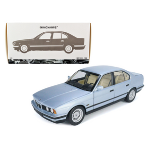 1988 BMW 535i (E34) Light Blue Metallic 1/18 Diecast Model Car by Minichamps