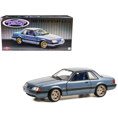 1989 Ford Mustang 5.0 LX Shadow Blue Metallic "Detroit Speed Inc." 1/18 Diecast Model Car by GMP