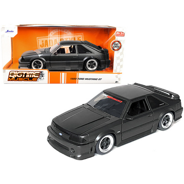 1989-ford-mustang-gt-5-0-matt-black-1-24-diecast-model-car-by-jada