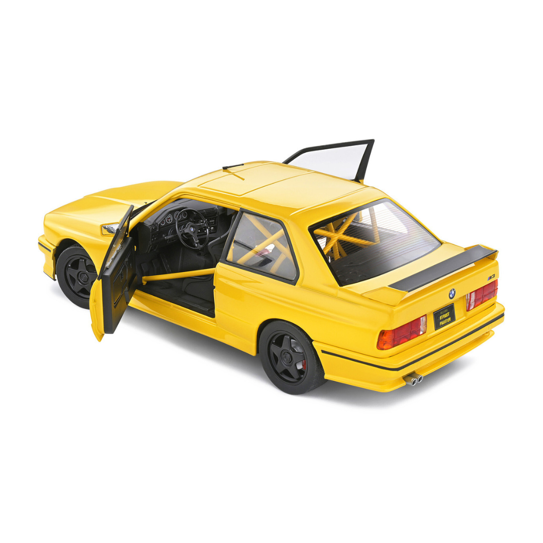 1990-bmw-m3-e30-dakar-yellow-street-fighter-1-18-diecast-model-car-by-solido