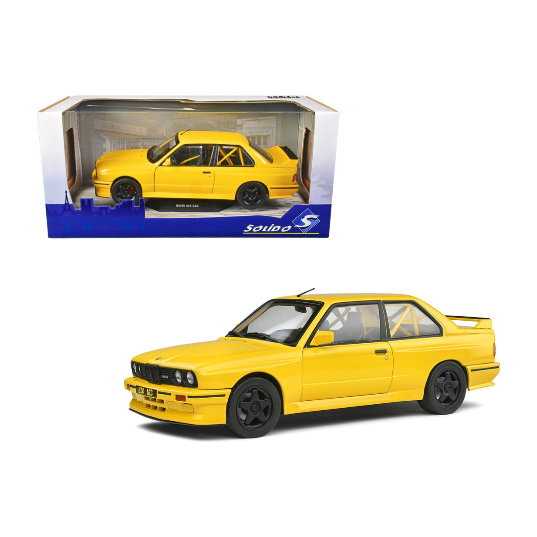 1990-bmw-m3-e30-dakar-yellow-street-fighter-1-18-diecast-model-car-by-solido