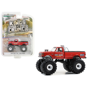 1990 Ford F-350 Monster Truck Red "First Blood" "Kings of Crunch" 1/64 Diecast Model Car