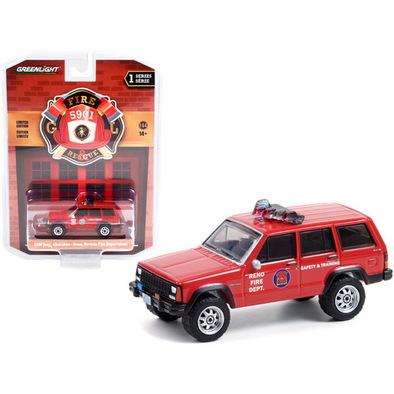 1990 Jeep Cherokee "Reno Fire Department" 1/64 Diecast Model Car by Greenlight
