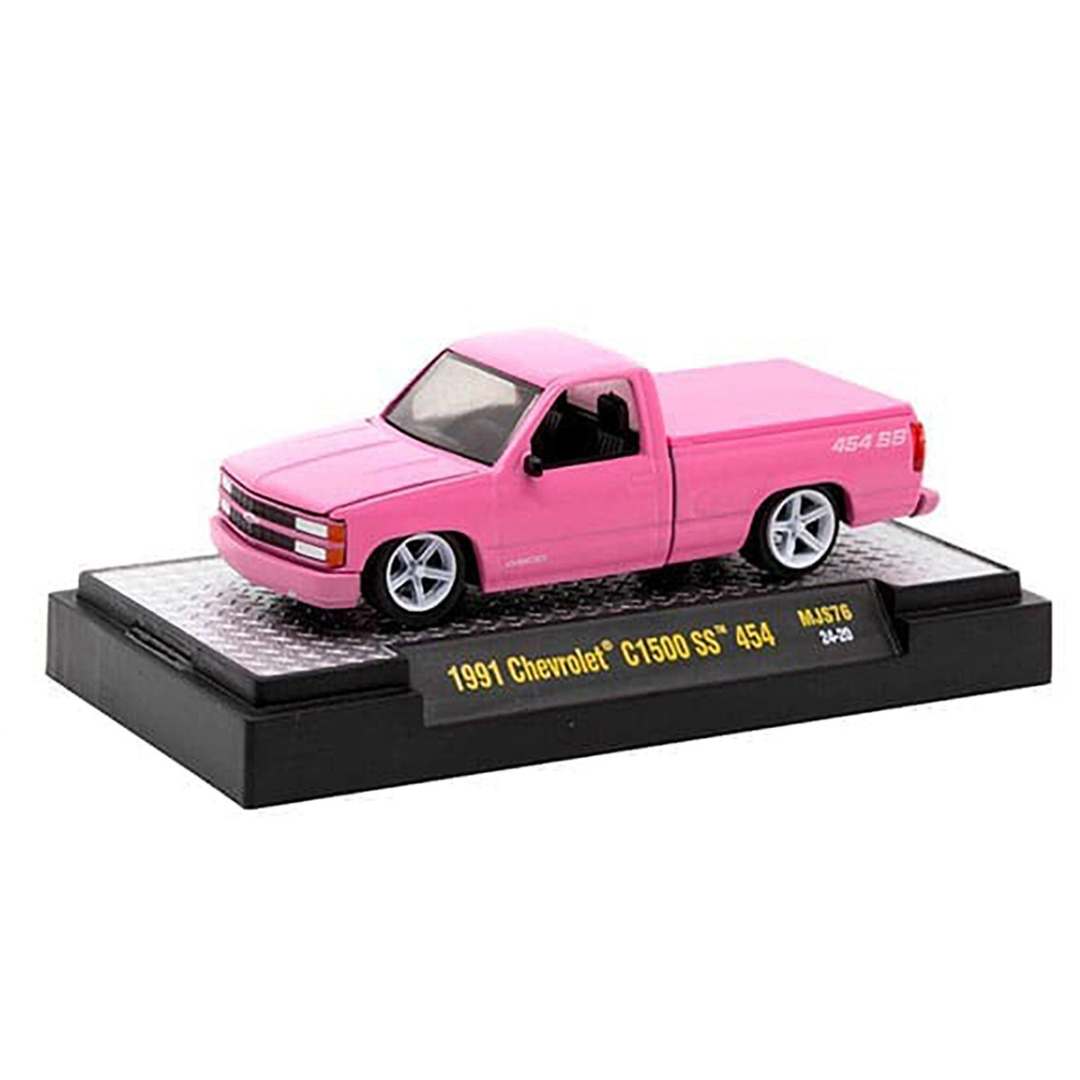 1991 Chevrolet C1500 SS 454 Pickup Truck Pink "The Heartbeat of America" Limited Edition 1/64 Diecast Model Car