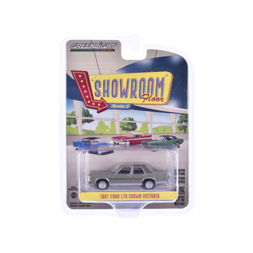 1991 Ford LTD Crown Victoria Light Titanium Metallic "Showroom Floor" Series 6 1/64 Diecast Model Car