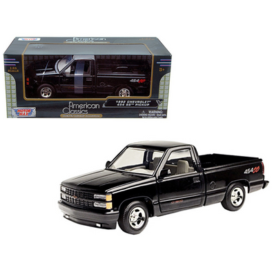 1992 Chevrolet 454 SS Pickup Truck Black 1/24 Diecast Model Car by Motormax