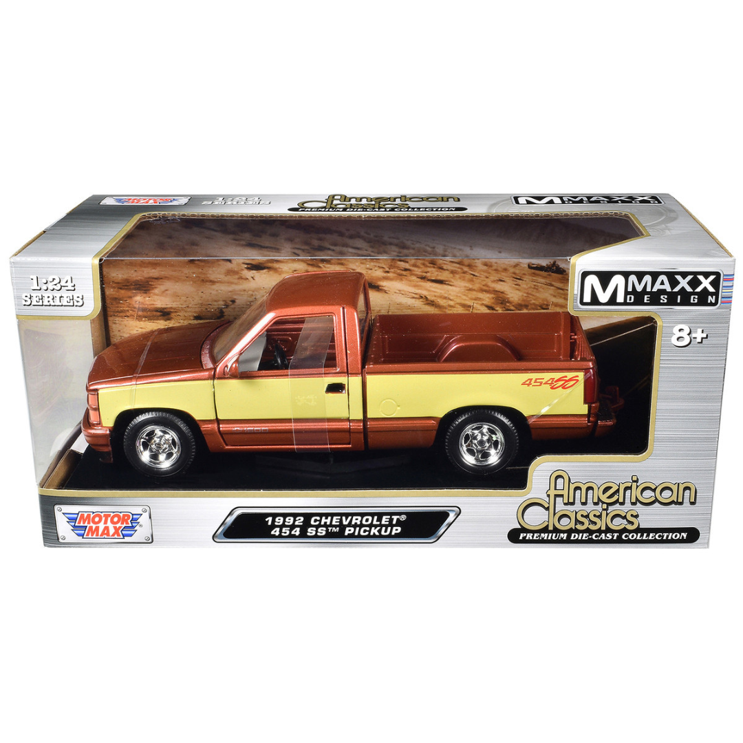 1992 Chevrolet 454 SS Pickup Truck Copper Metallic with Beige Sides "American Classics" Series 1/24 Diecast Model Car