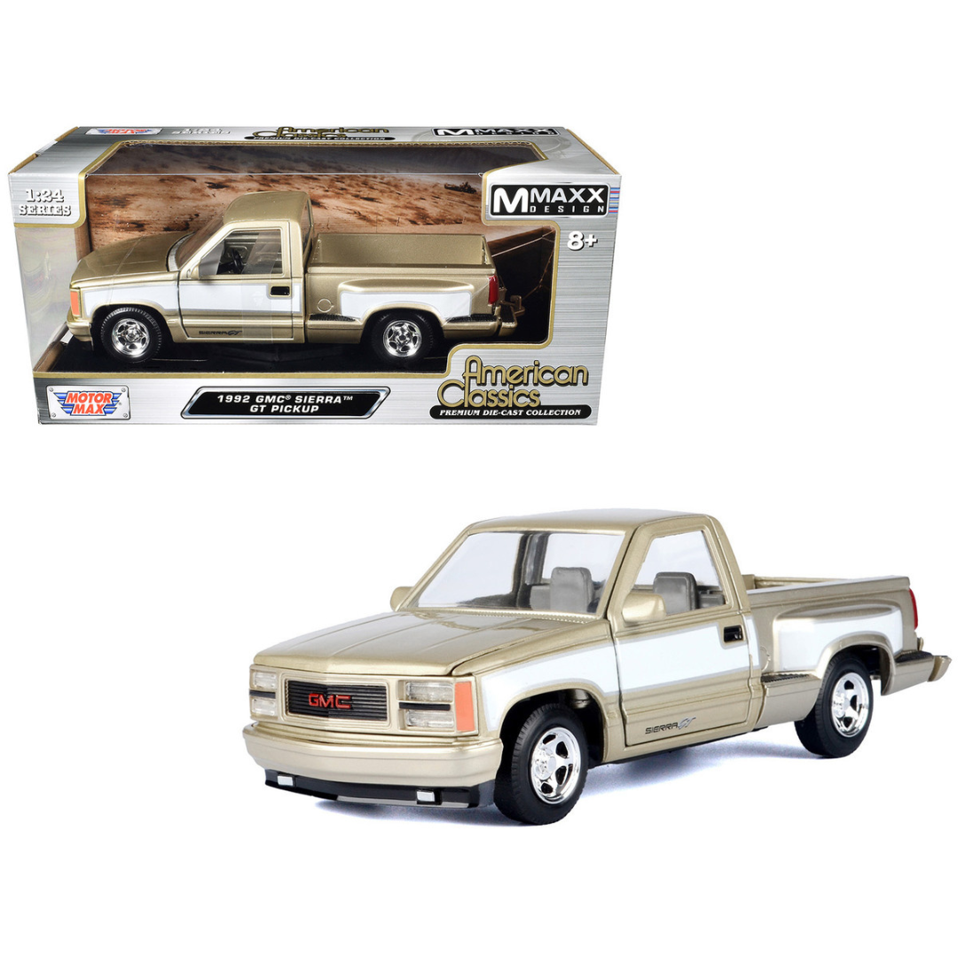 1992 GMC Sierra GT Pickup Truck Gold Metallic with White Sides "American Classics" Series 1/24 Diecast Model Car