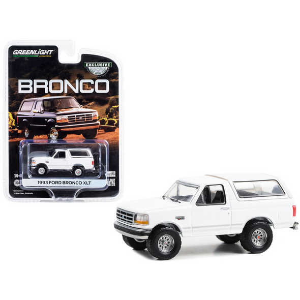 1993 Ford Bronco XLT Oxford White 1/64 Diecast Model Car by Greenlight