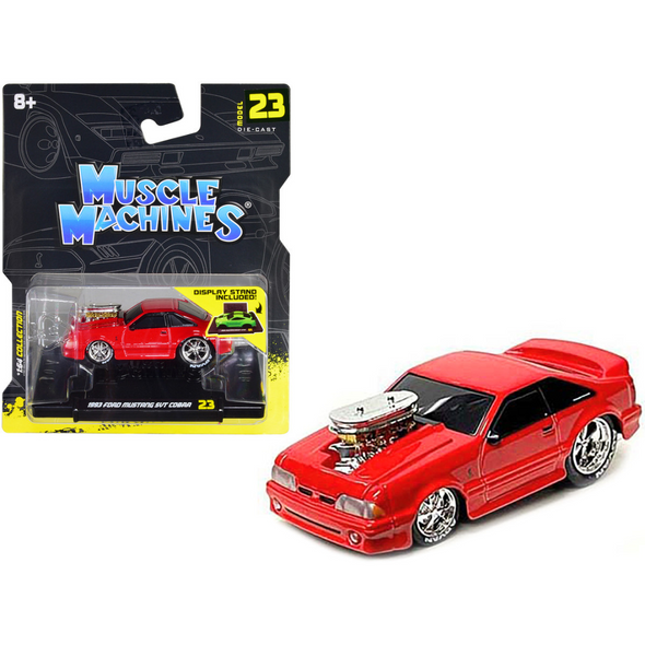 1993 Ford Mustang SVT Cobra Red 1/64 Diecast Model Car by Muscle Machines