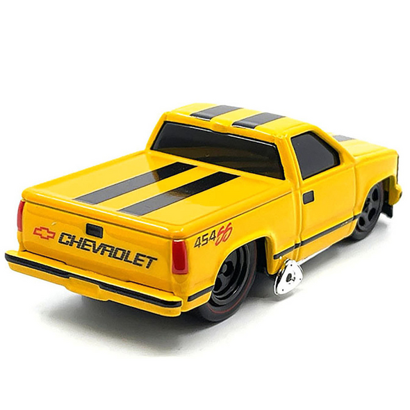 1993-chevrolet-454-ss-pickup-truck-yellow-with-black-stripes-1-64-diecast-model-car