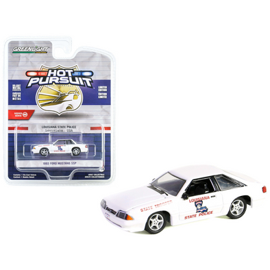 1993 Ford Mustang SSP White "Louisiana State Police State Trooper" "Hot Pursuit" Series 45 1/64 Diecast Model Car