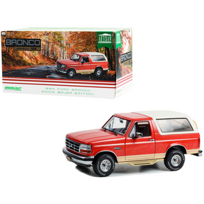 1994 Ford Bronco "Eddie Bauer Edition" Electric Red 1/18 Diecast Model Car by Greenlight