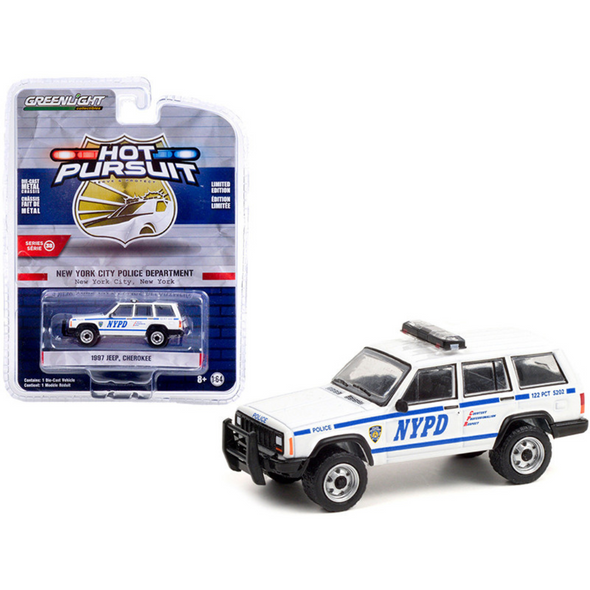 1997 Jeep Cherokee "NYPD" 1/64 Diecast Model Car by Greenlight
