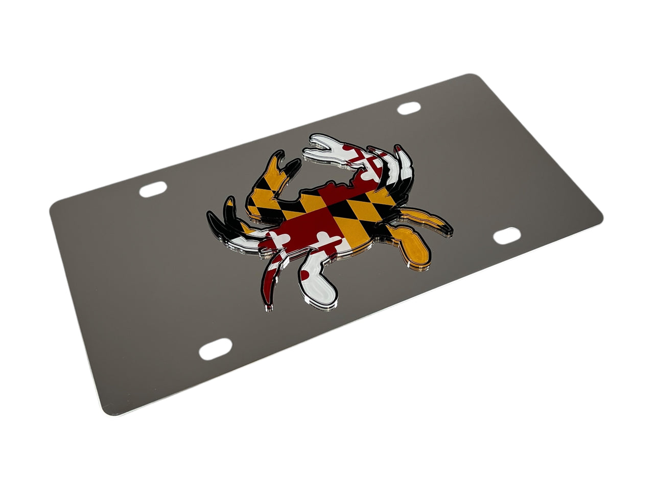Maryland Crab State Flag Stainless Steel License Plate