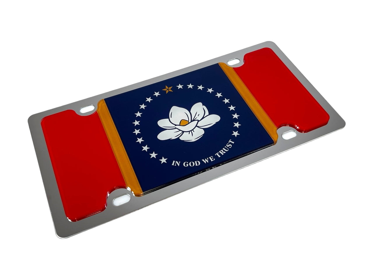Mississippi State Flag Stainless Steel License Plate