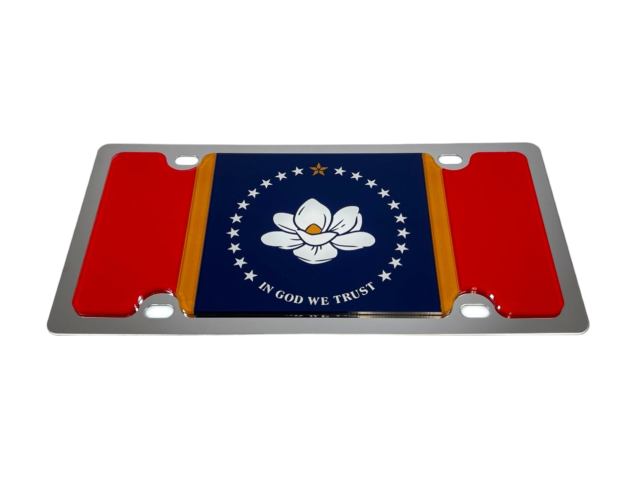 Mississippi State Flag Stainless Steel License Plate