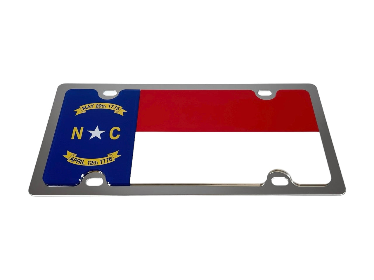 North Carolina State Flag Stainless Steel License Plate