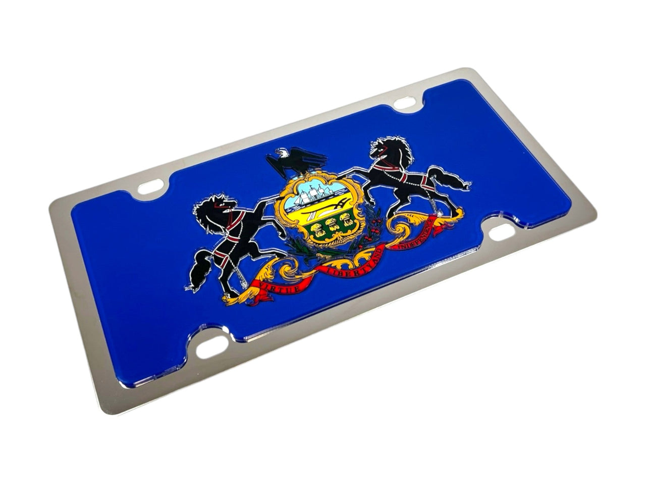 Pennsylvania State Flag Stainless Steel License Plate