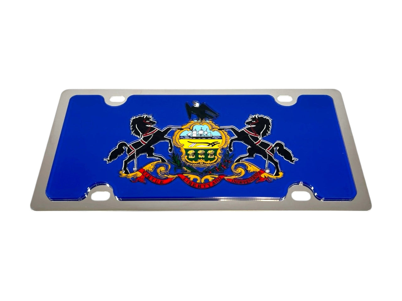 Pennsylvania State Flag Stainless Steel License Plate