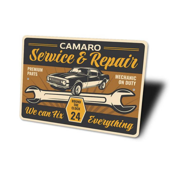 1st-generation-camaro-service-repair-aluminum-sign