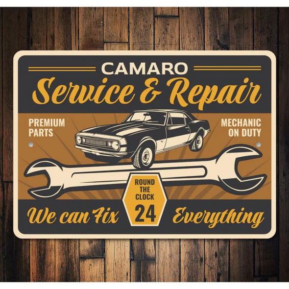 1st Generation Camaro Service & Repair Aluminum Sign
