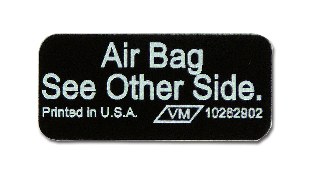1990-1996 Corvette Sunvisor Air Bag Warning Label - CA-20224-Corvette-Store-Online