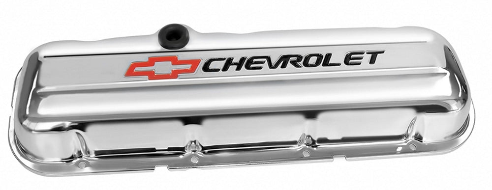 Proform-Big-Block-Chrome-Valve-Cover---Short---Chevrolet-&-Bowtie-Inlaid-204240-Corvette-Store-Online