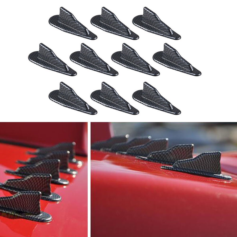 Carbon-Fiber-Style-Air-Vortex-Diffuser-Shark-Fins-for-Roof-or-Spoiler---10pc-Set-204781-Corvette-Store-Online