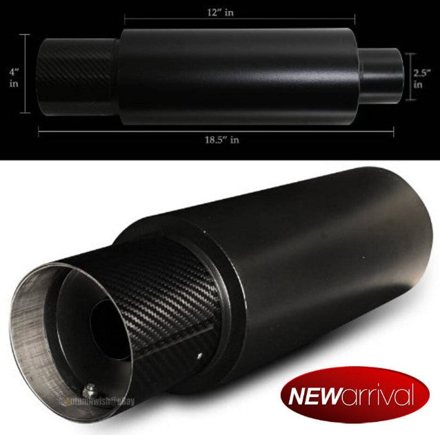 N1-Carbon-4-Flat-Tip-Muffler-W/3-Inlet-&-Silencer-205469-Corvette-Store-Online