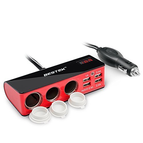 3-Socket-Cigarette-Lighter-Adapter-W/4-USB-Ports---Black-&-Grey-206584-Corvette-Store-Online