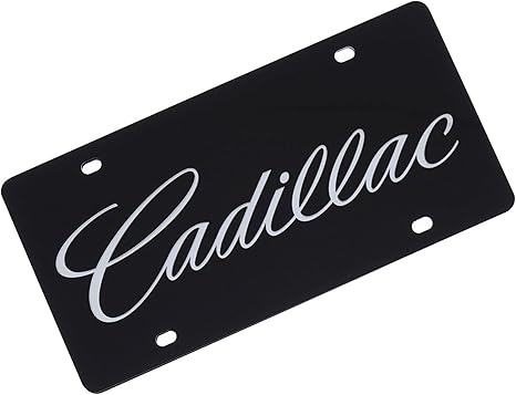 Cadillac Script Acrylic License Plate