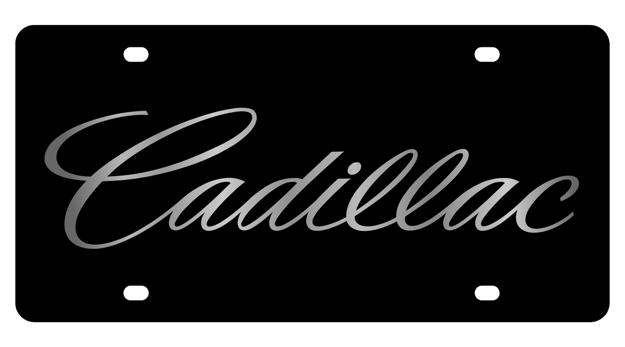 Cadillac Script Acrylic License Plate