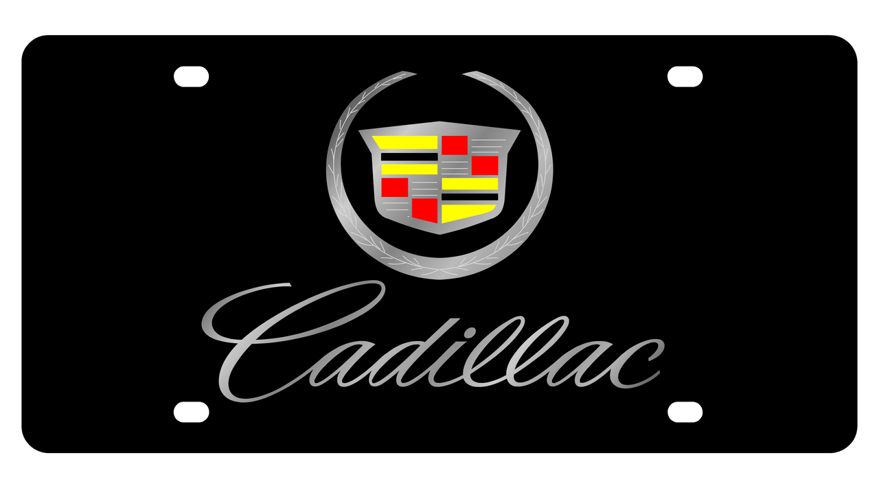Cadillac Script Acrylic License Plate