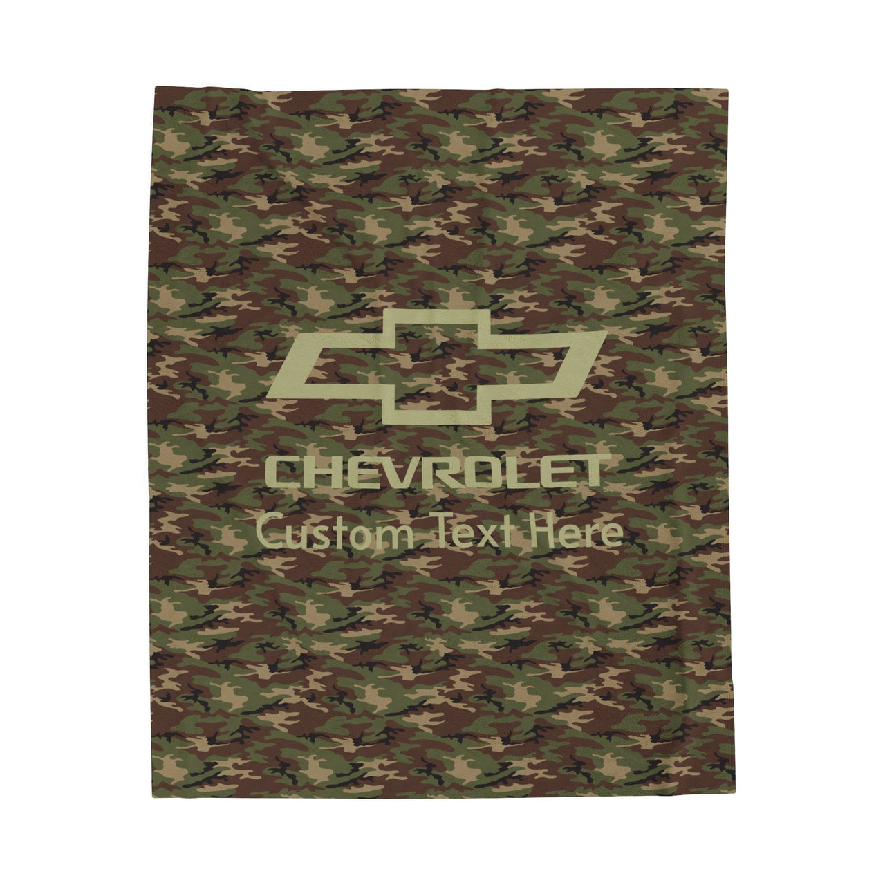 Personalized Chevrolet Bowtie Camo Velveteen Plush Blanket