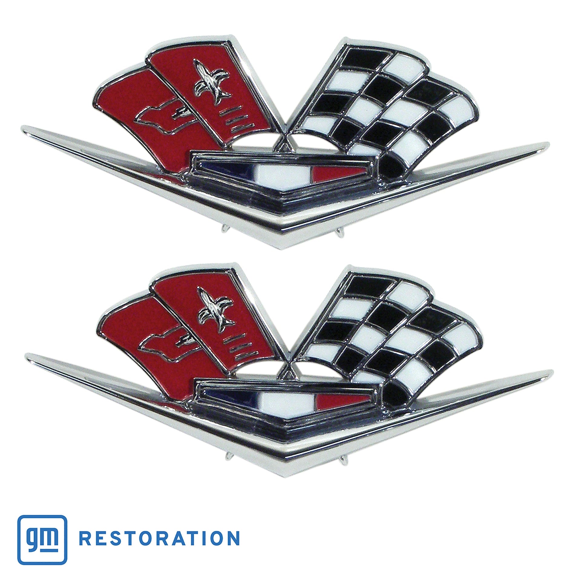 Emblems-Front-Fender-Cross-Flags-63-Late-26615-Corvette-Store-Online